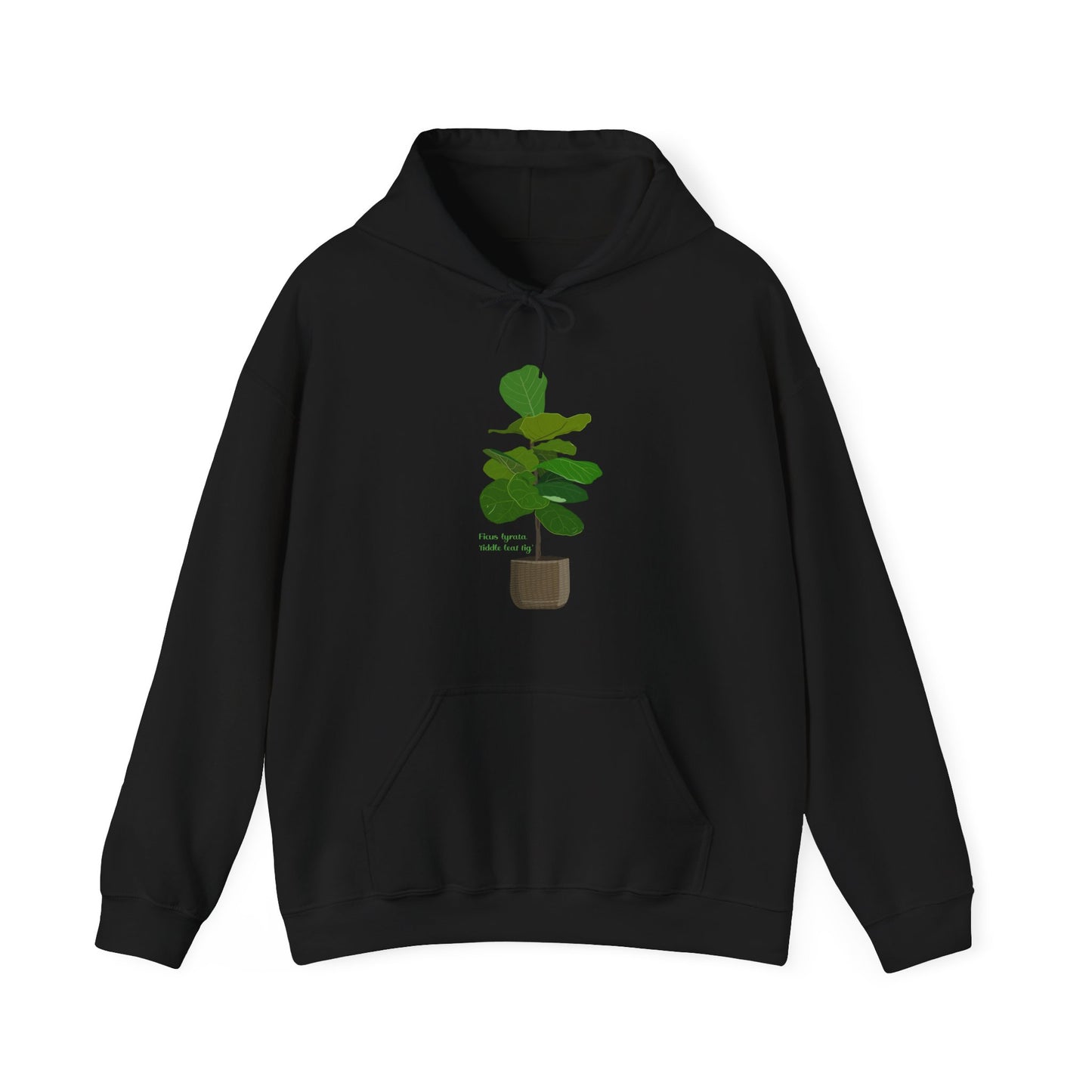 Ficus Lyrata 'Fiddle Leaf Fig' Hoodie - Black