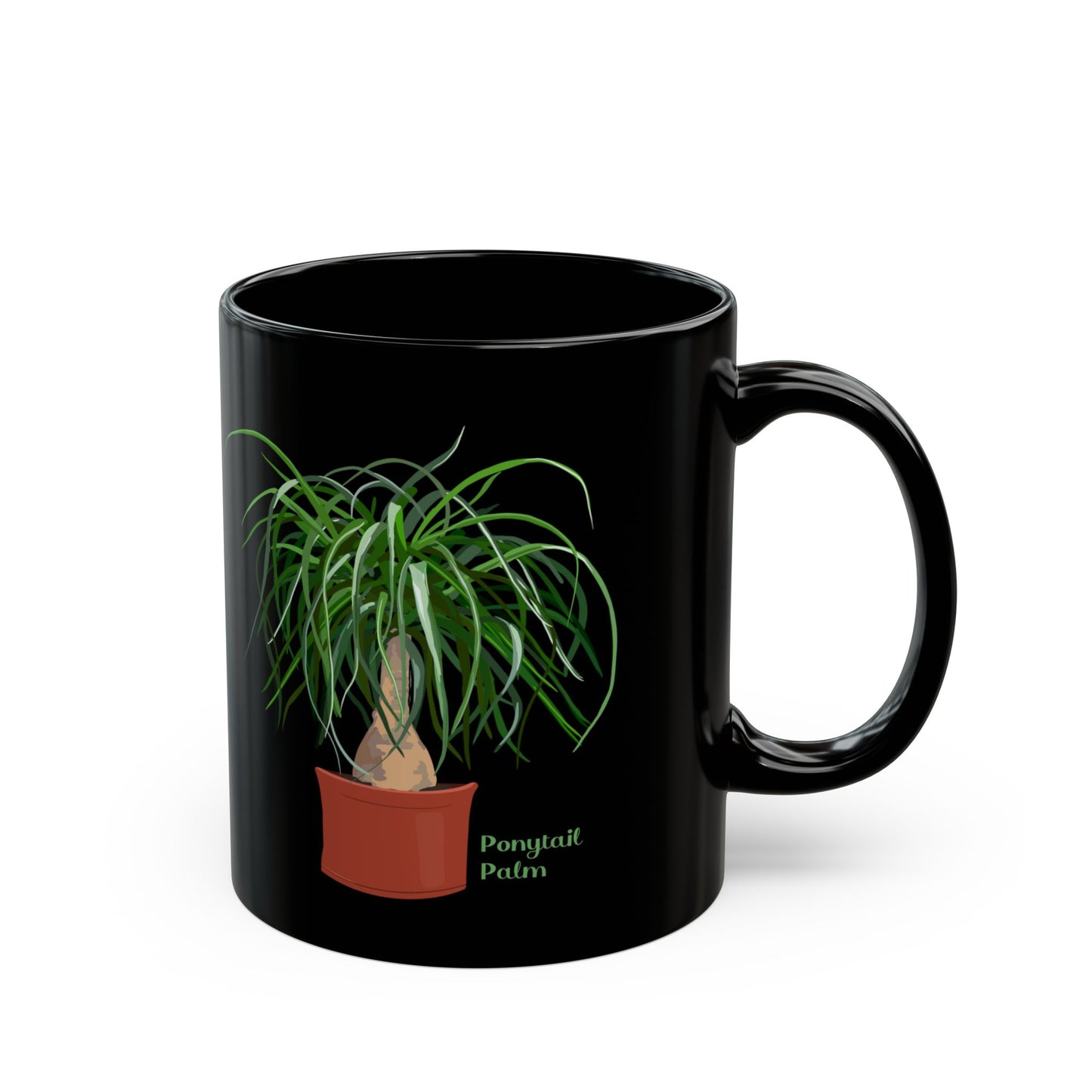 Ponytail Palm Plant Lover Mug - Black
