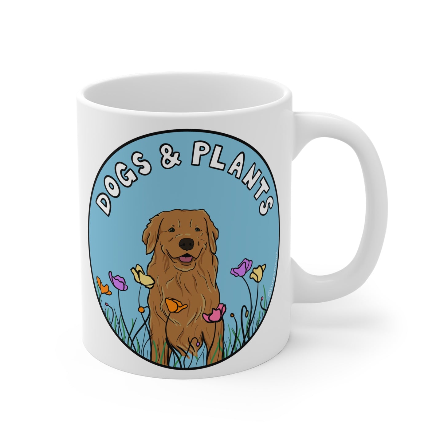 Dogs & Plants Golden Retriever & Plant Lover Mug - White