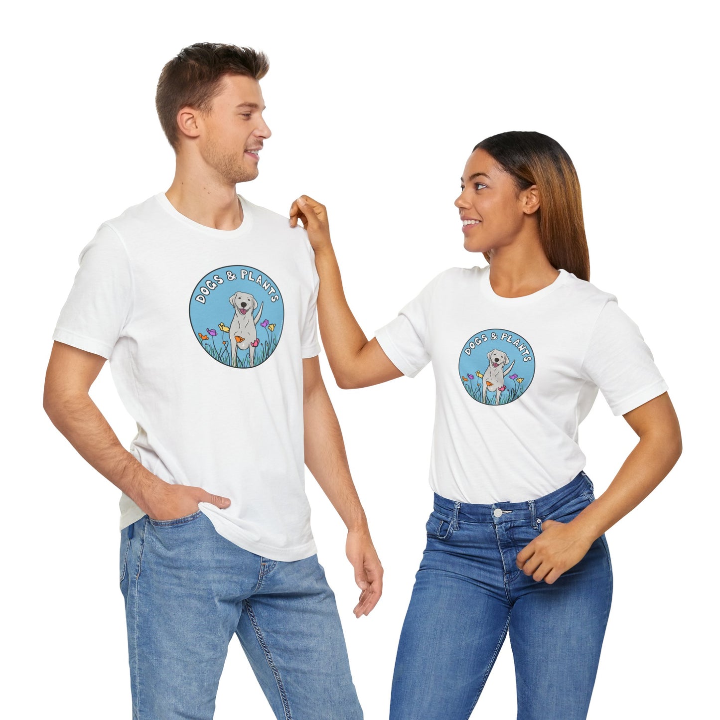Dogs & Plants T-Shirt for White Labrador & Plant Lovers - White