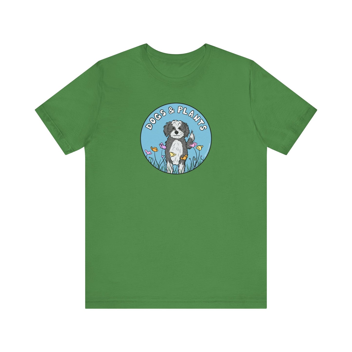 Dogs & Plants T-Shirt for Doodle & Plant Lovers - Leaf Green