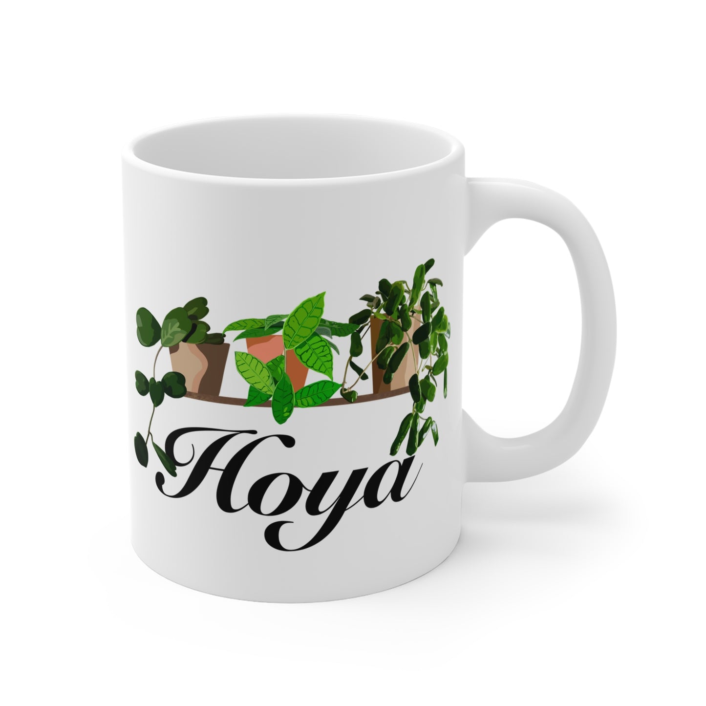 Hoya Kerrii, Callystophylla and Rotundiflora Trio Plant Lover Mug - White