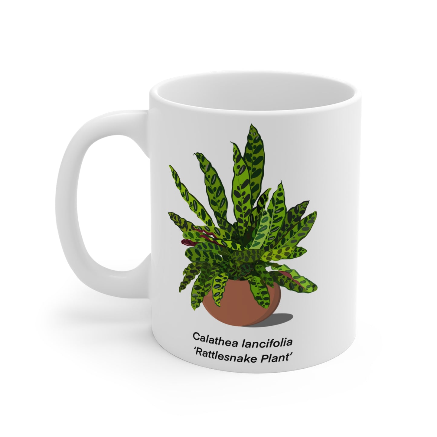 Calathea Lancifolia 'Rattlesnake Plant' Mug - White