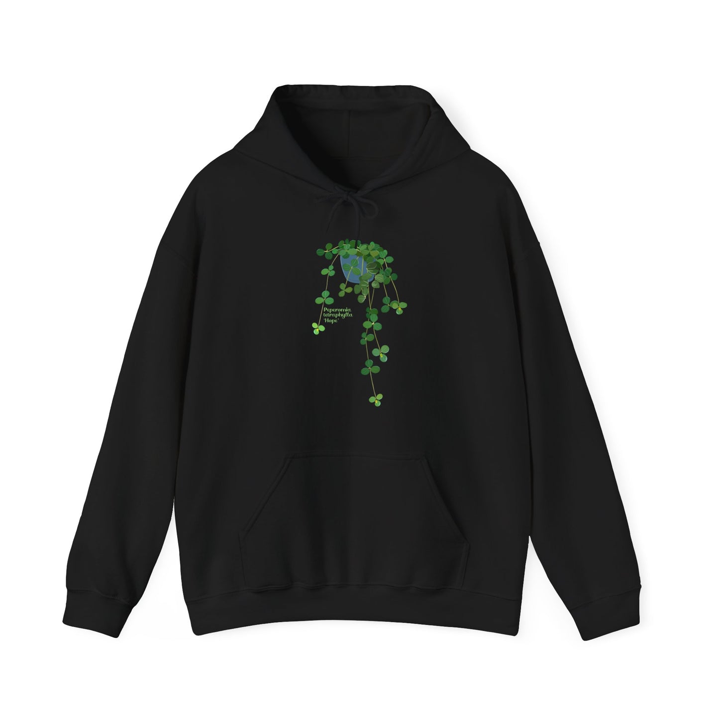 Peperomia Tetraphylla "Hope" Hoodie - Black