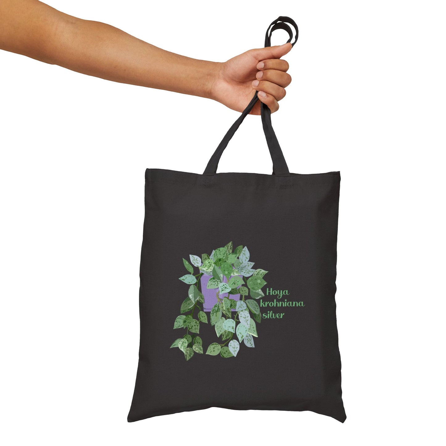 Hoya Krohniana Plant Lover Canvas Tote Bag - Black
