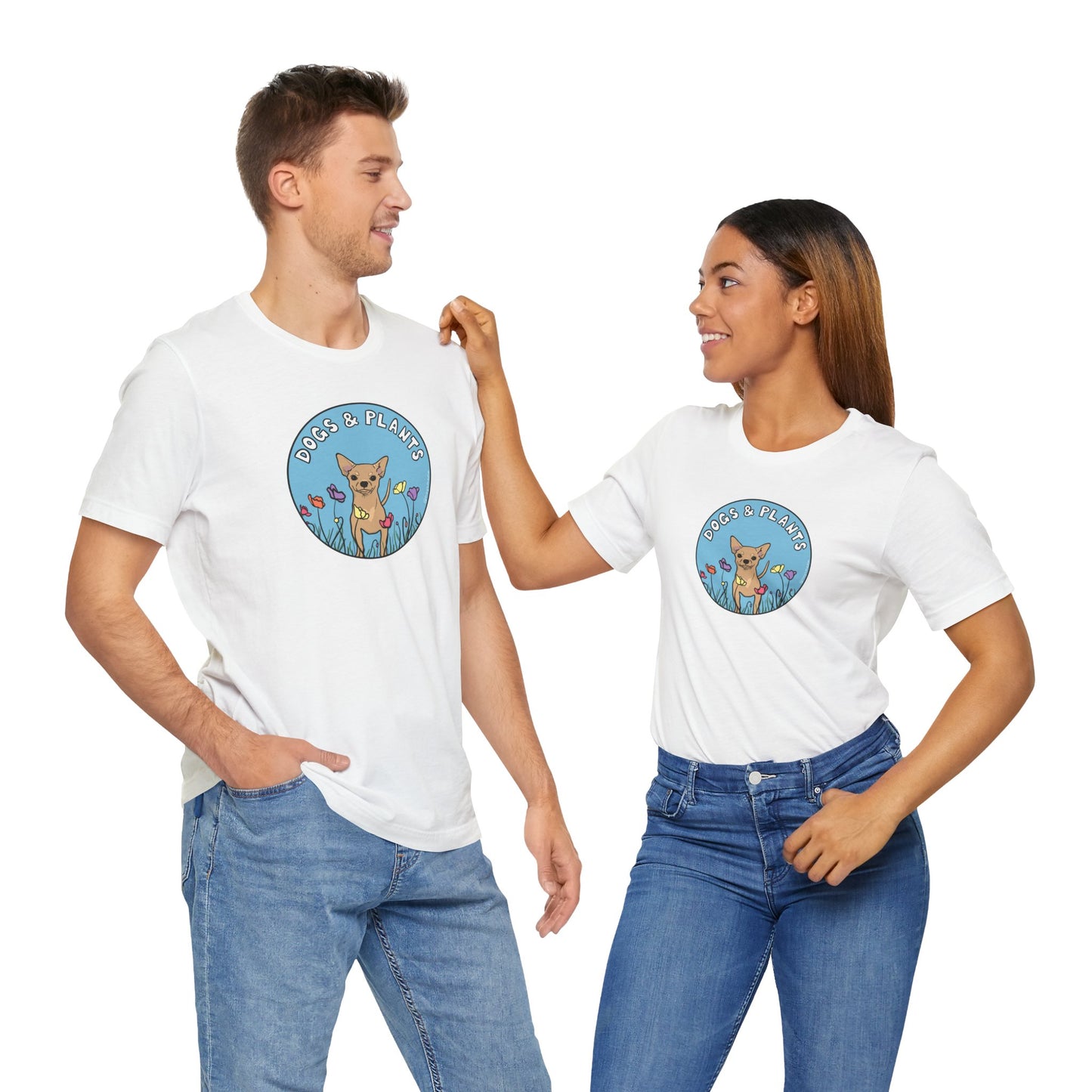 Dogs & Plants T-Shirt for Chihuahua & Plant Lovers - White