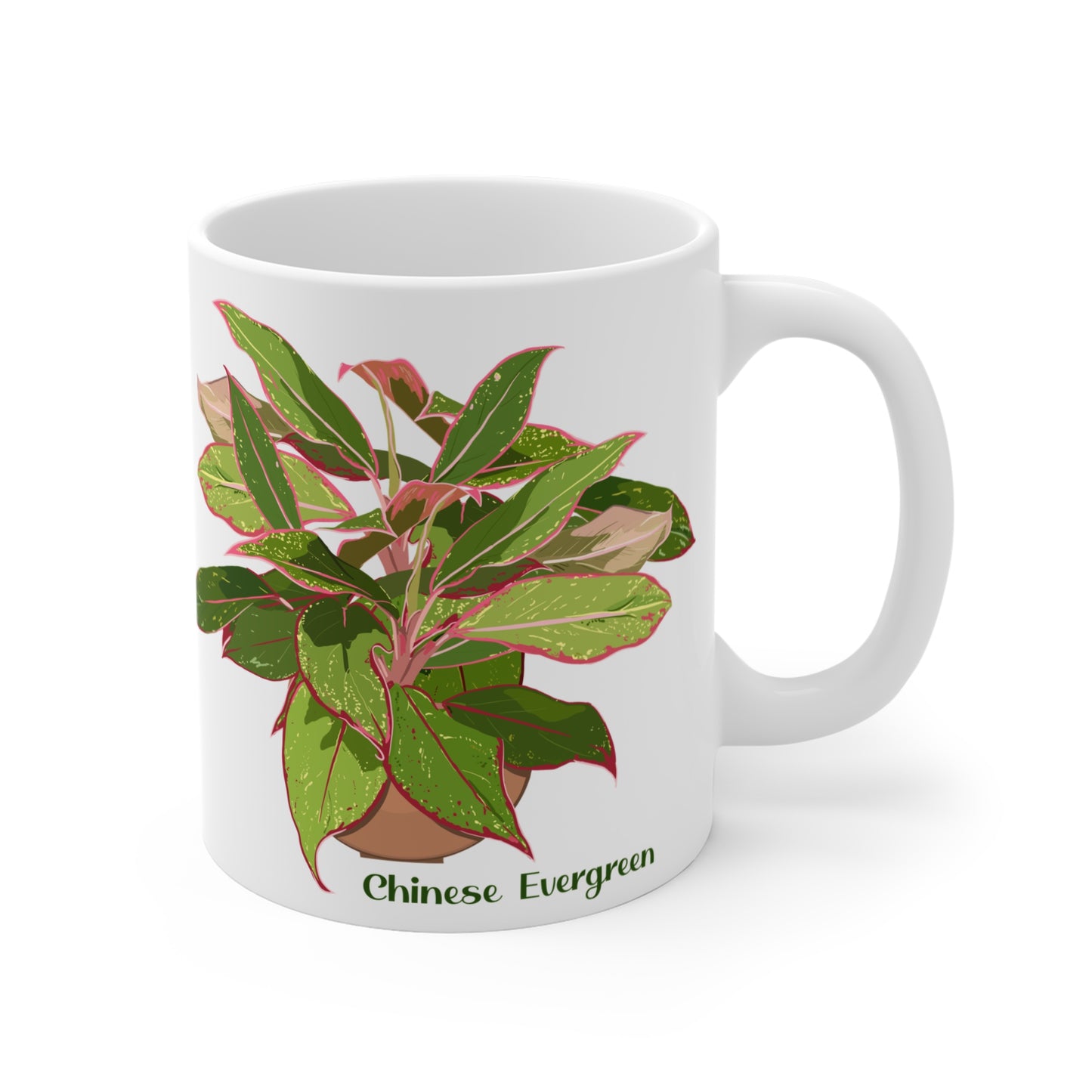 Chinese Evergreen Plant Lover Mug - White