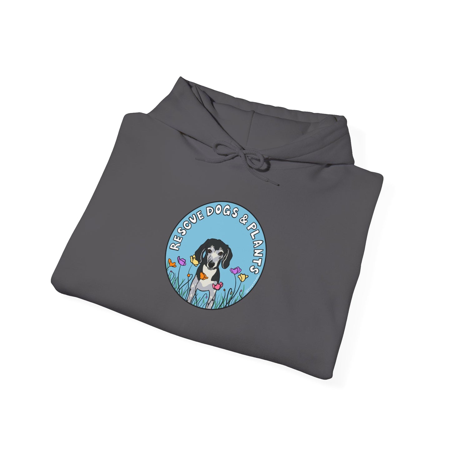 Dogs & Plants Hoodie for Rescue Dogs & Plant Lovers - Charcoal