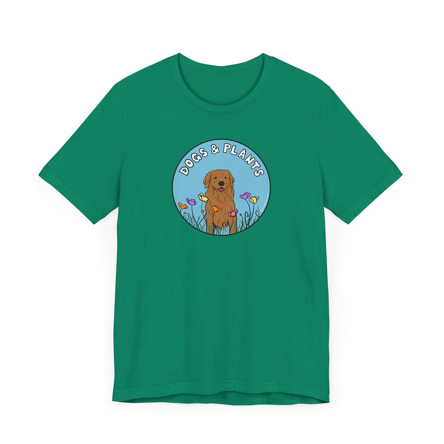 Dogs & Plants T-Shirt for Golden Retriever & Plant Lovers - Kelly Green