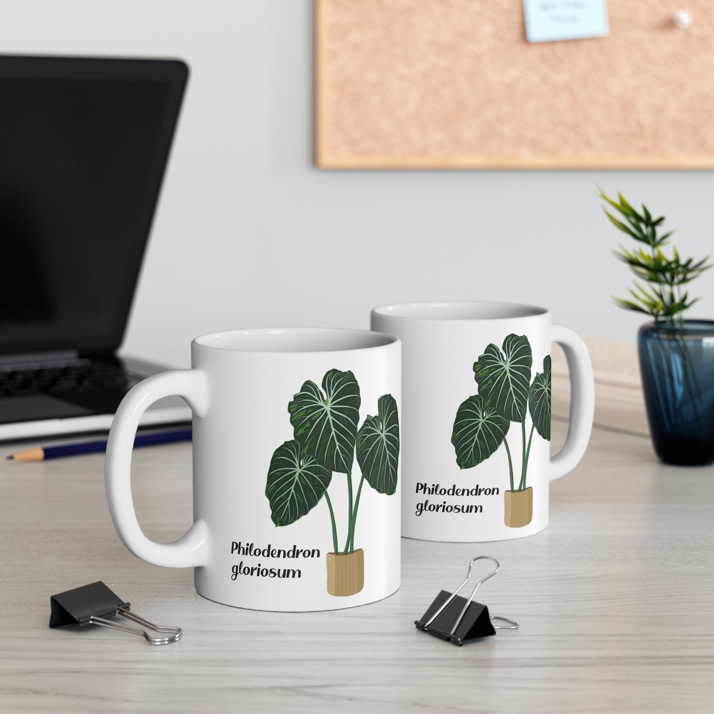 Philodendron Gloriosum Plant Lover Mug - White