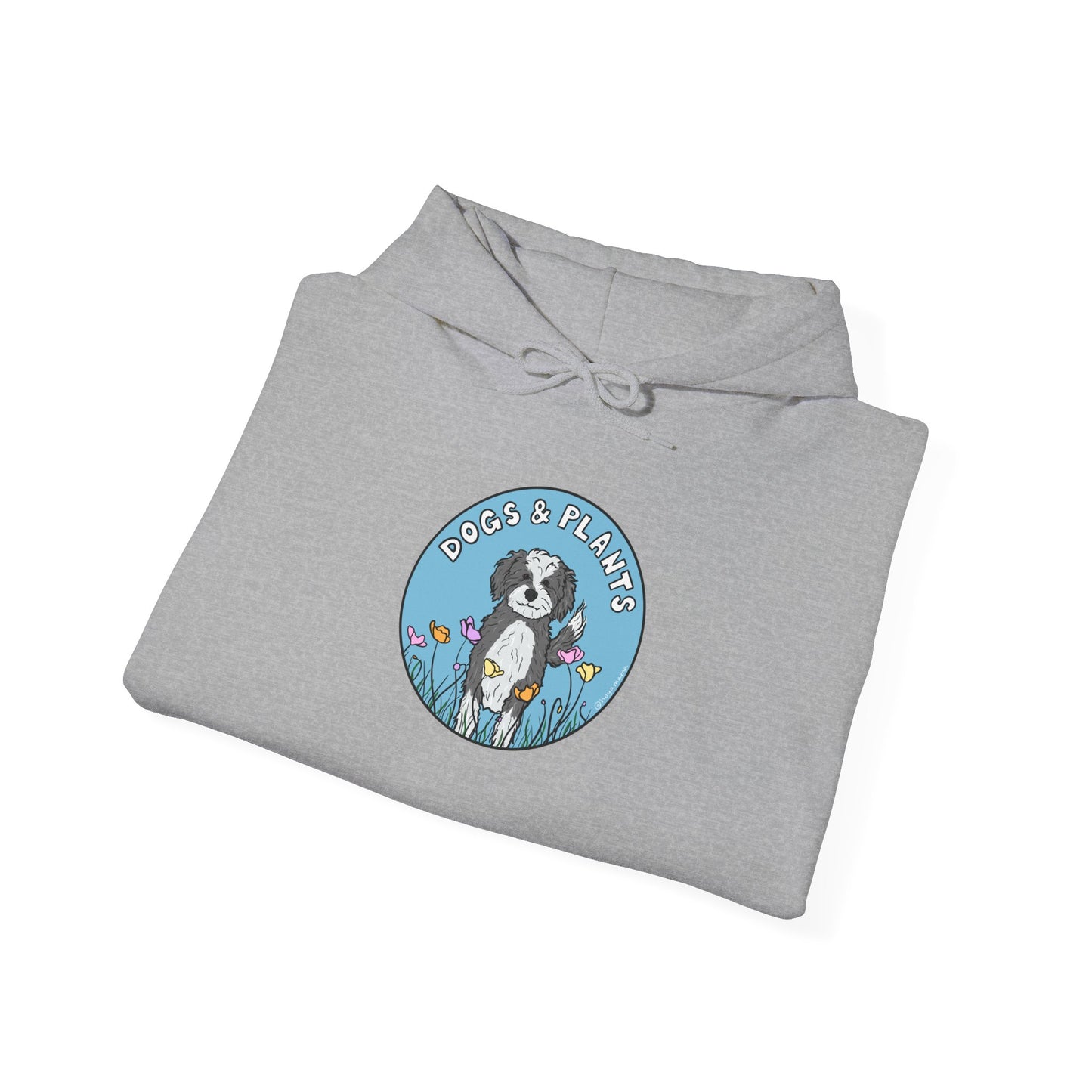 Dogs & Plants Hoodie for Doodle & Plant Lovers - Grey