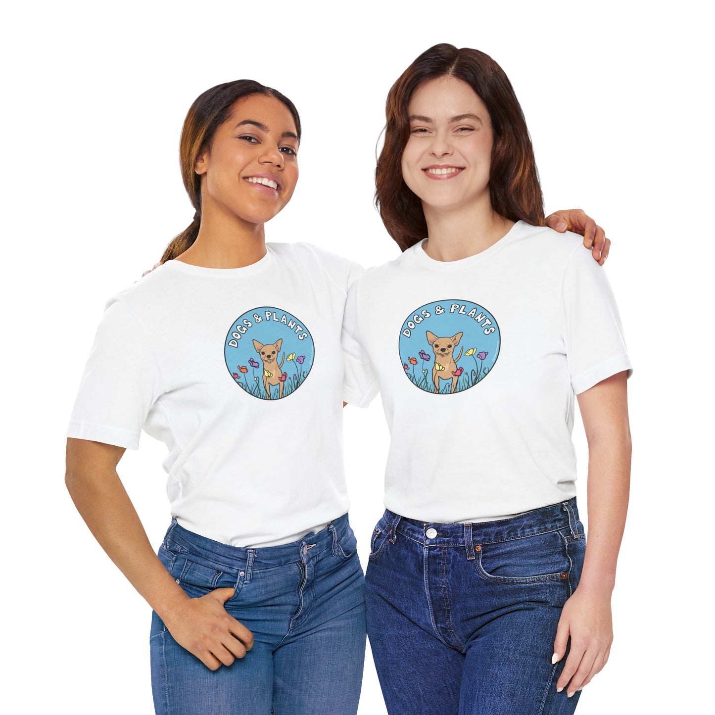 Dogs & Plants T-Shirt for Chihuahua & Plant Lovers - White