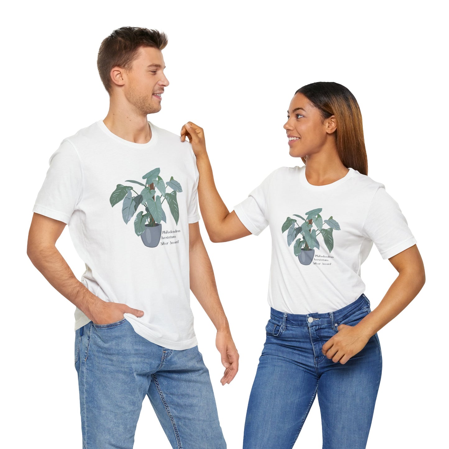 Philodendron Hastatum 'Silver Sword' Plant Lover T-Shirt - White