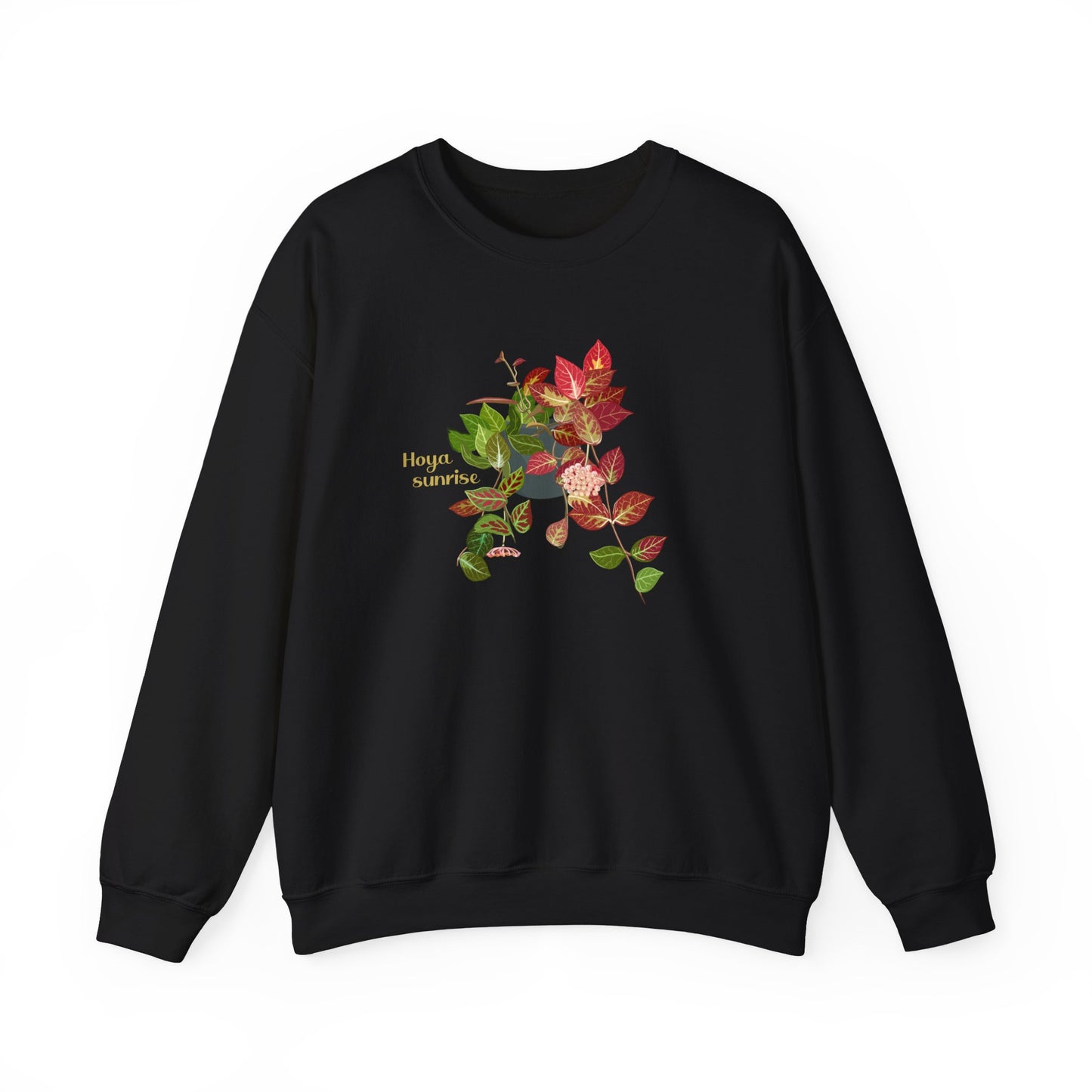 Hoya Sunrise Plant Lover Crewneck Sweatshirt - Black