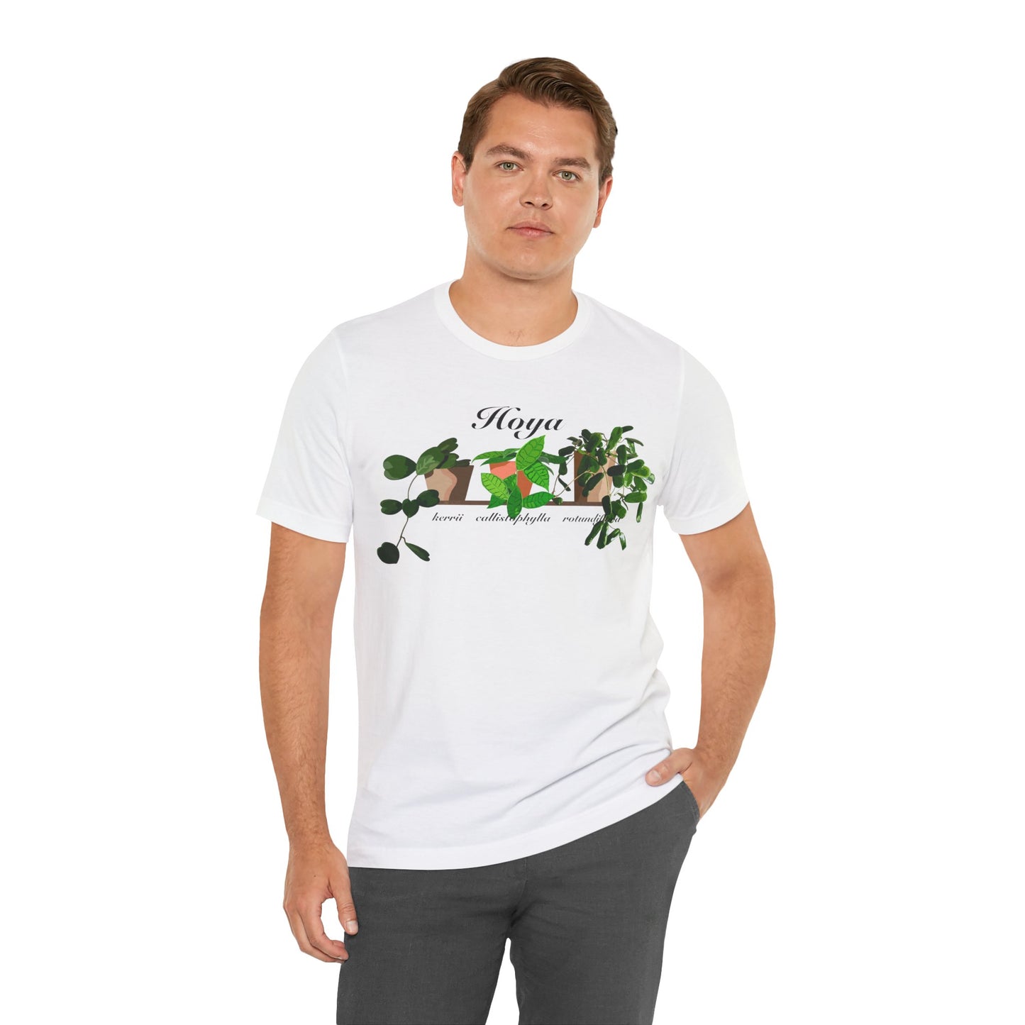Hoya Kerrii, Callistophylla and Rotundiflora Trio Plant Lover T-Shirt - White