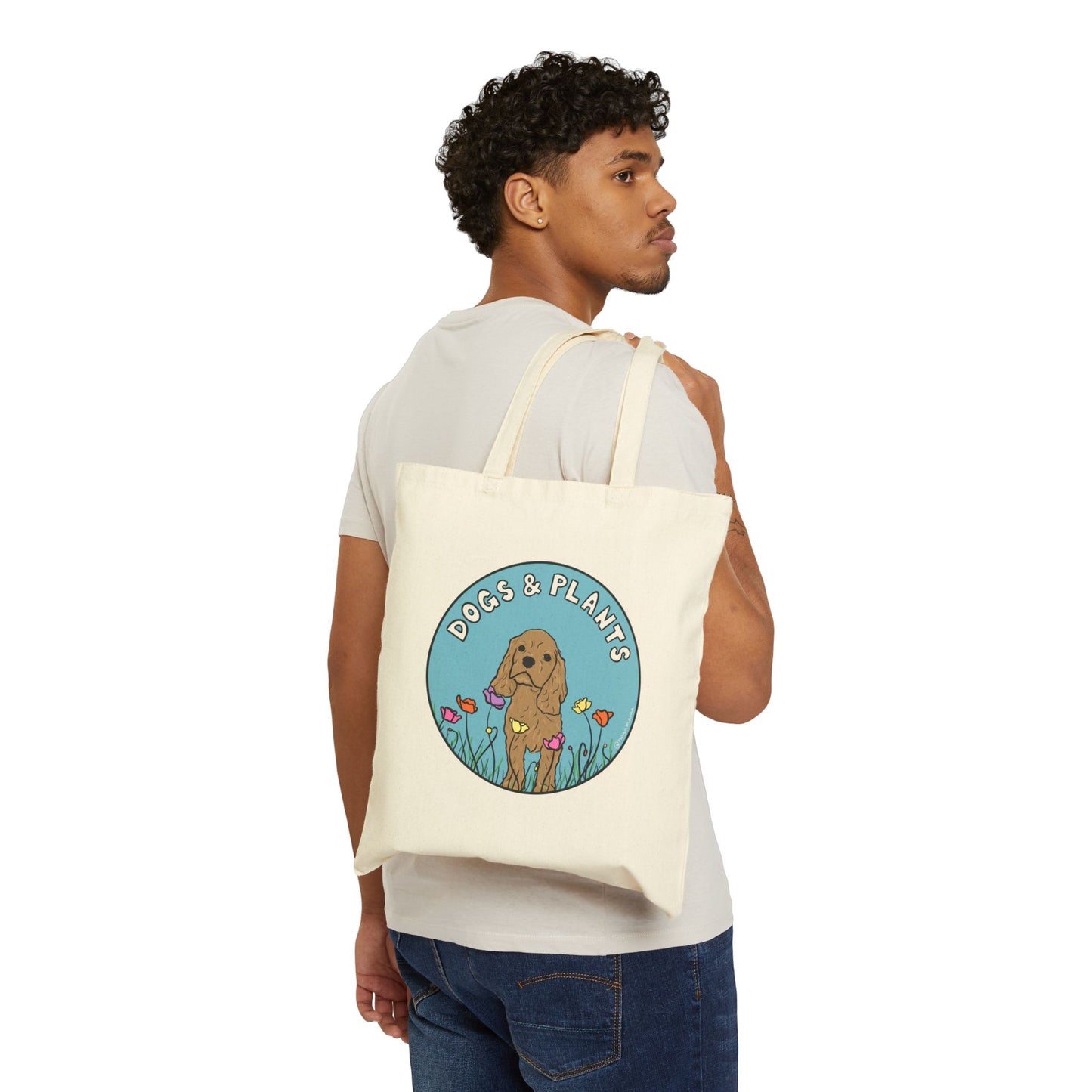 Dogs & Plants Puppy & Plant Lover Canvas Tote Bag