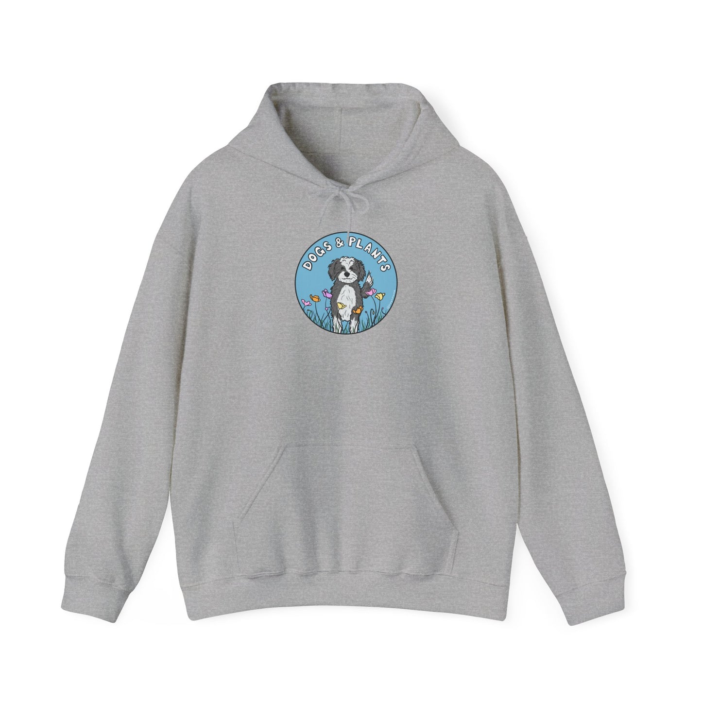 Dogs & Plants Hoodie for Doodle & Plant Lovers - Grey