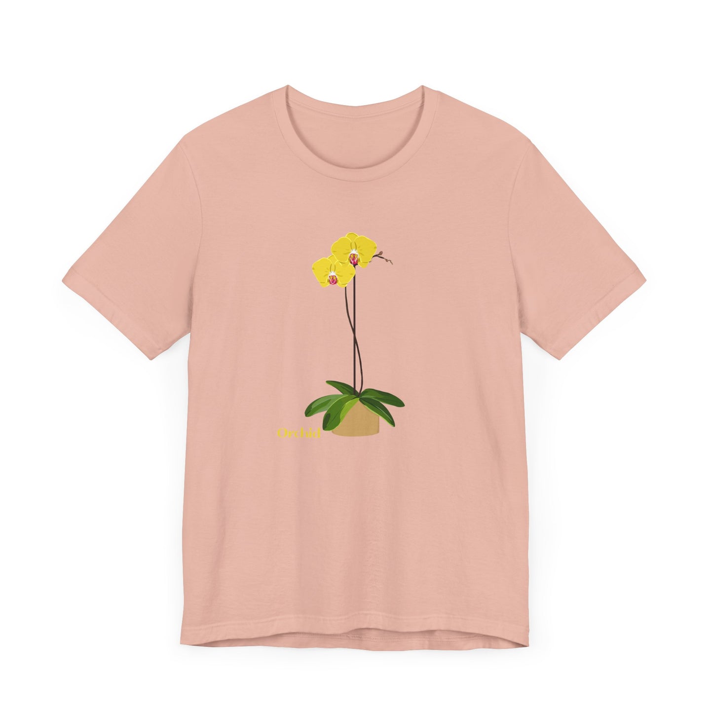 Yellow Orchid T-Shirt for Plant and Flower Lovers - White, Peach, Green or Blue
