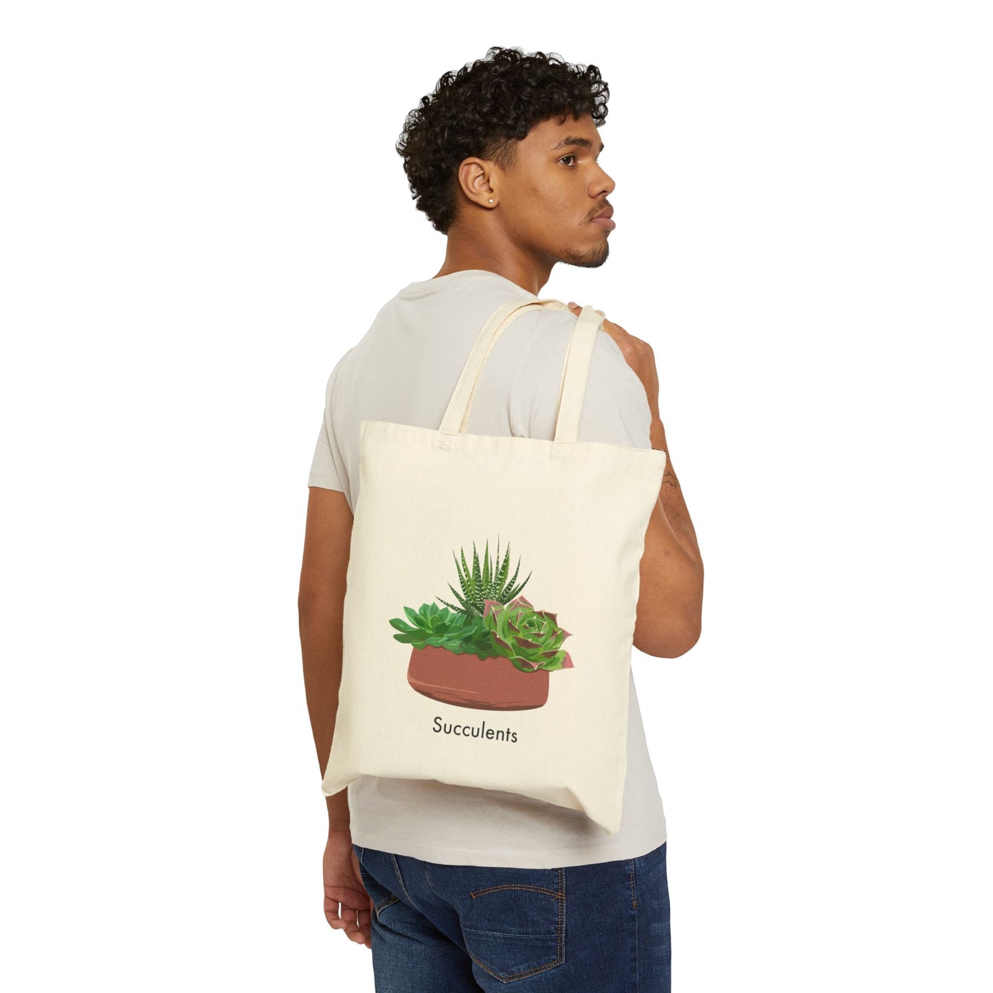 Succulent Bowl Canvas Tote Bag