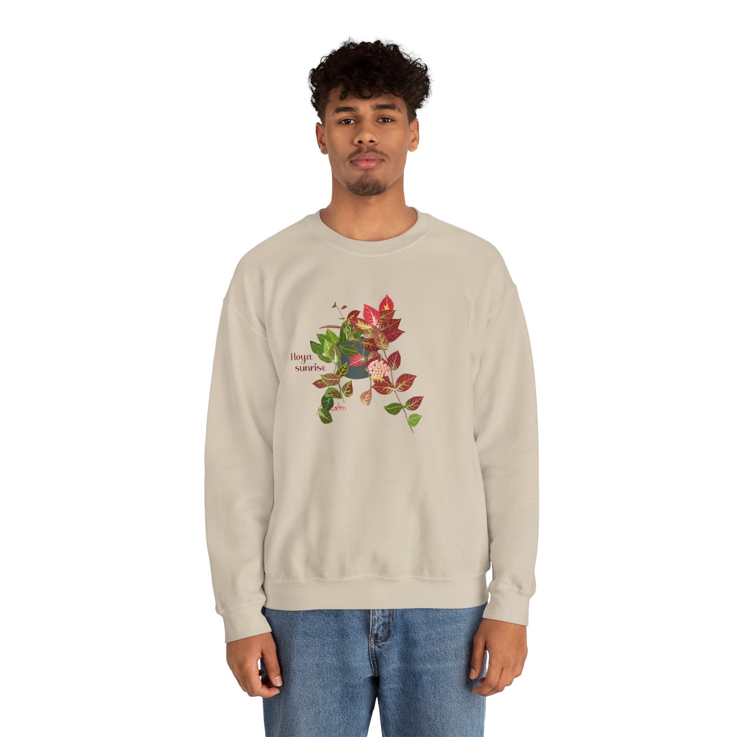 Hoya Sunrise Plant Lover Crewneck Sweatshirt - Beige