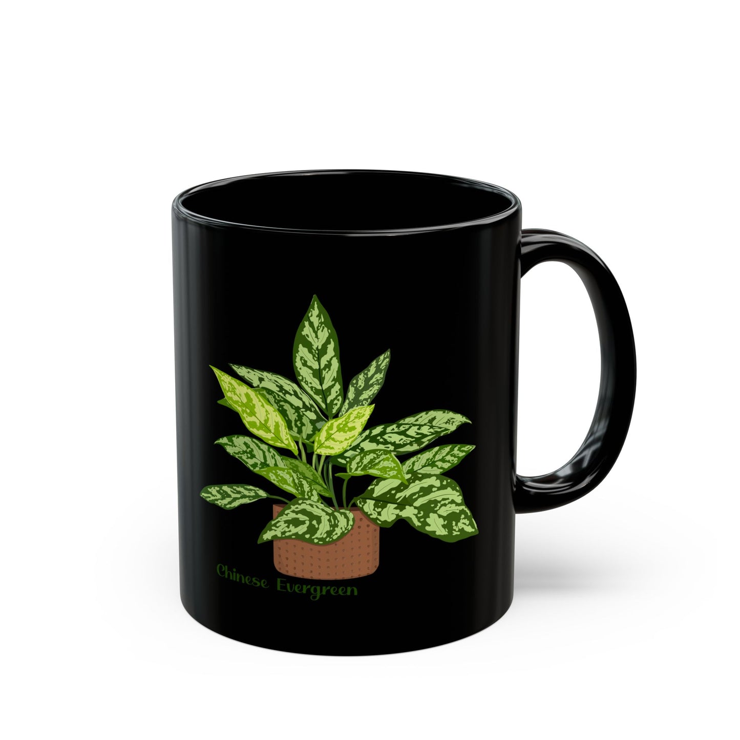 Chinese Evergreen Plant Lover Mug - Black