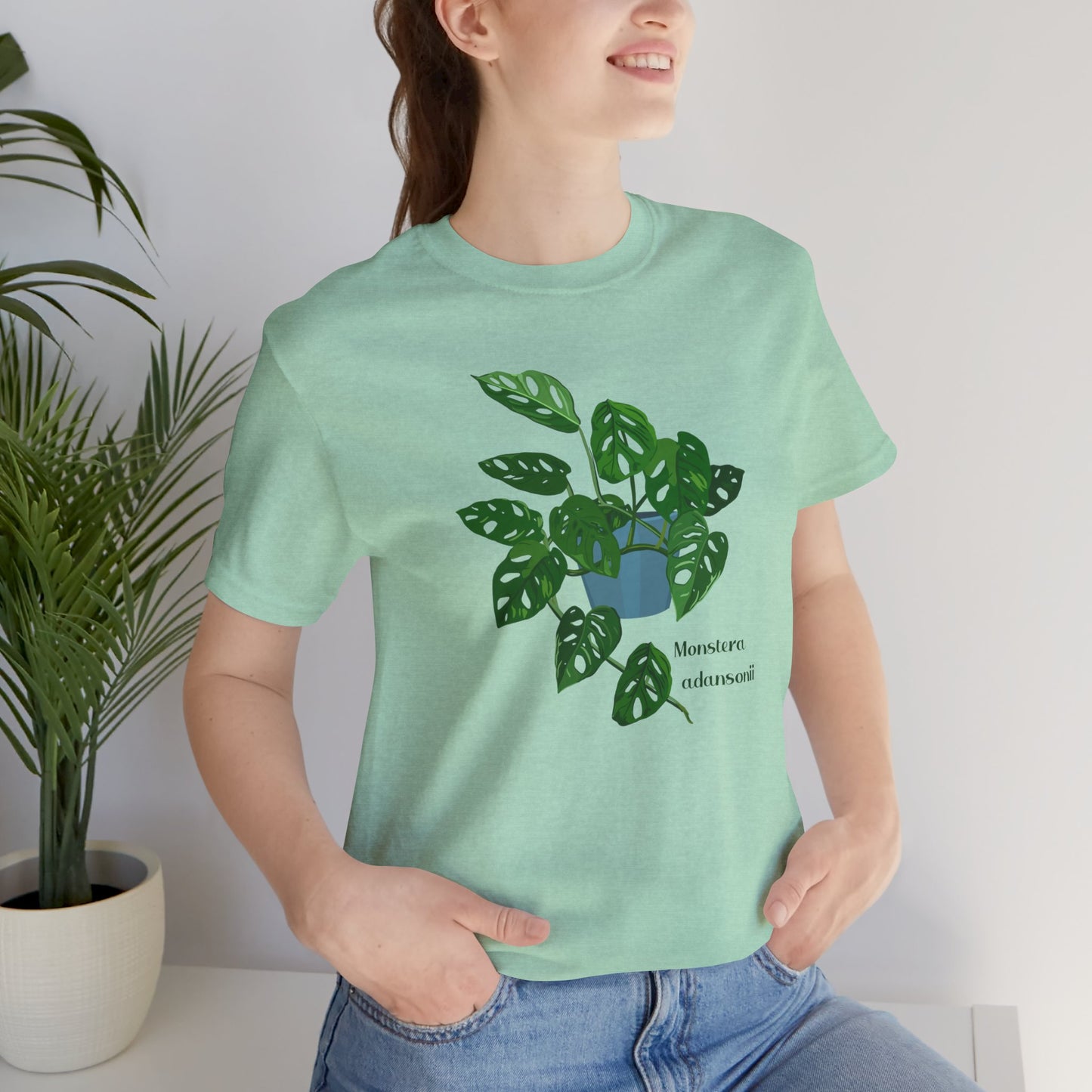 Monstera Adansonii Plant Lover T-Shirt - Heather Mint