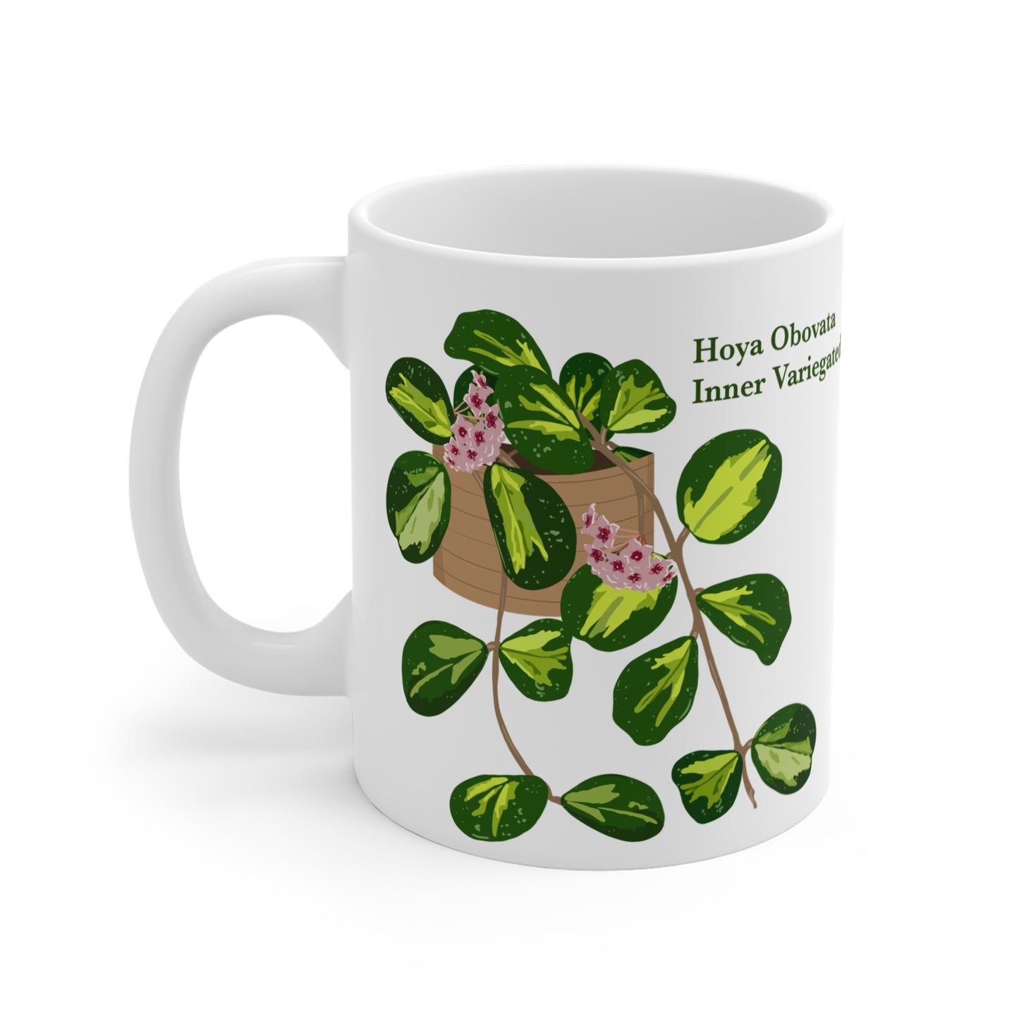Hoya Obovata Inner Variegated Plant Lover Mug - White
