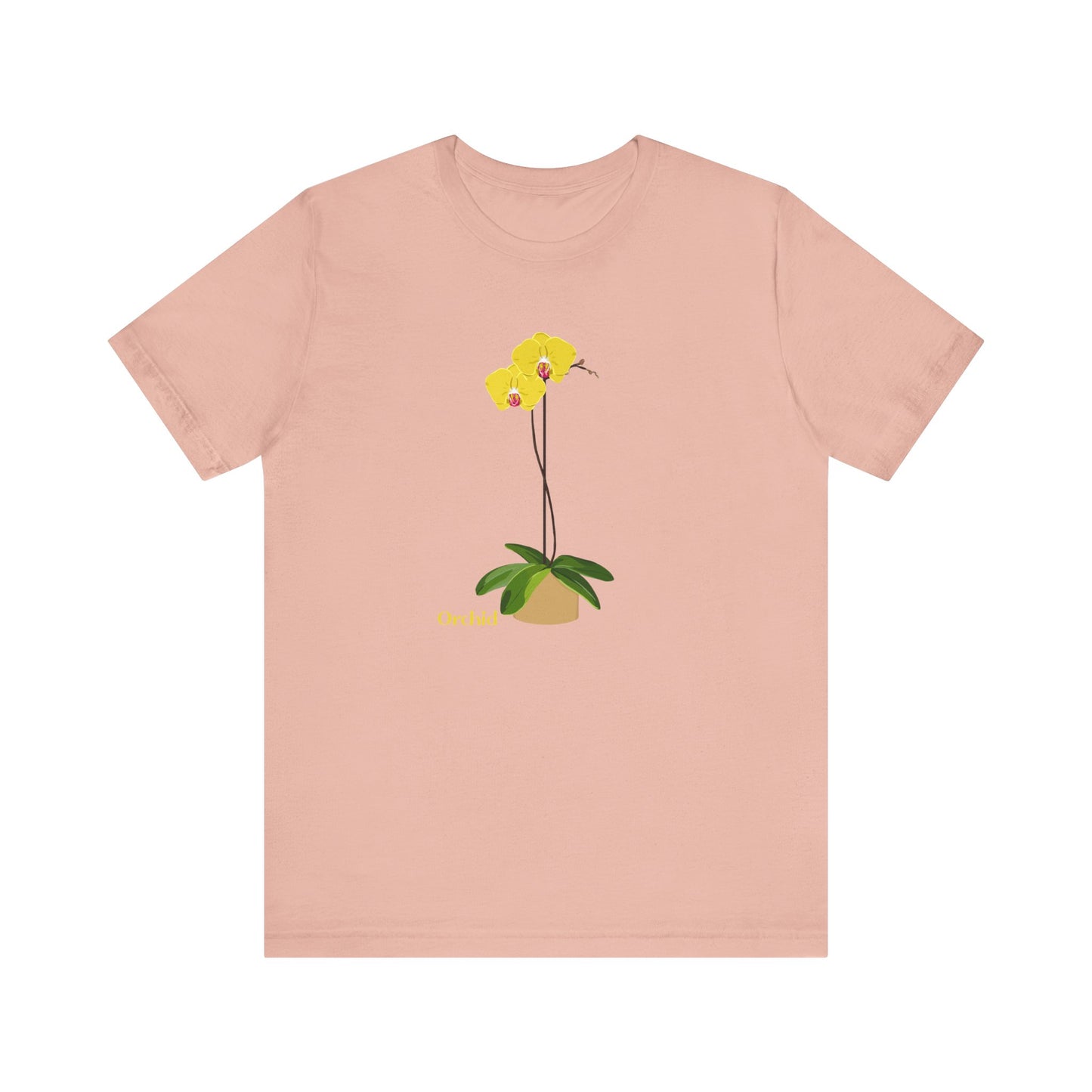 Yellow Orchid T-Shirt for Plant and Flower Lovers - White, Peach, Green or Blue