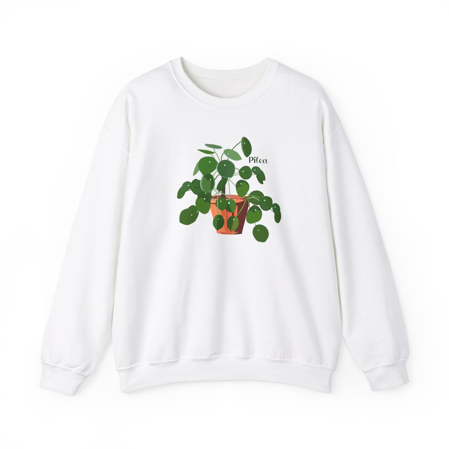 Pilea Peperomioides 'Chinese Money Plant' Plant Lover Crewneck Sweatshirt - White