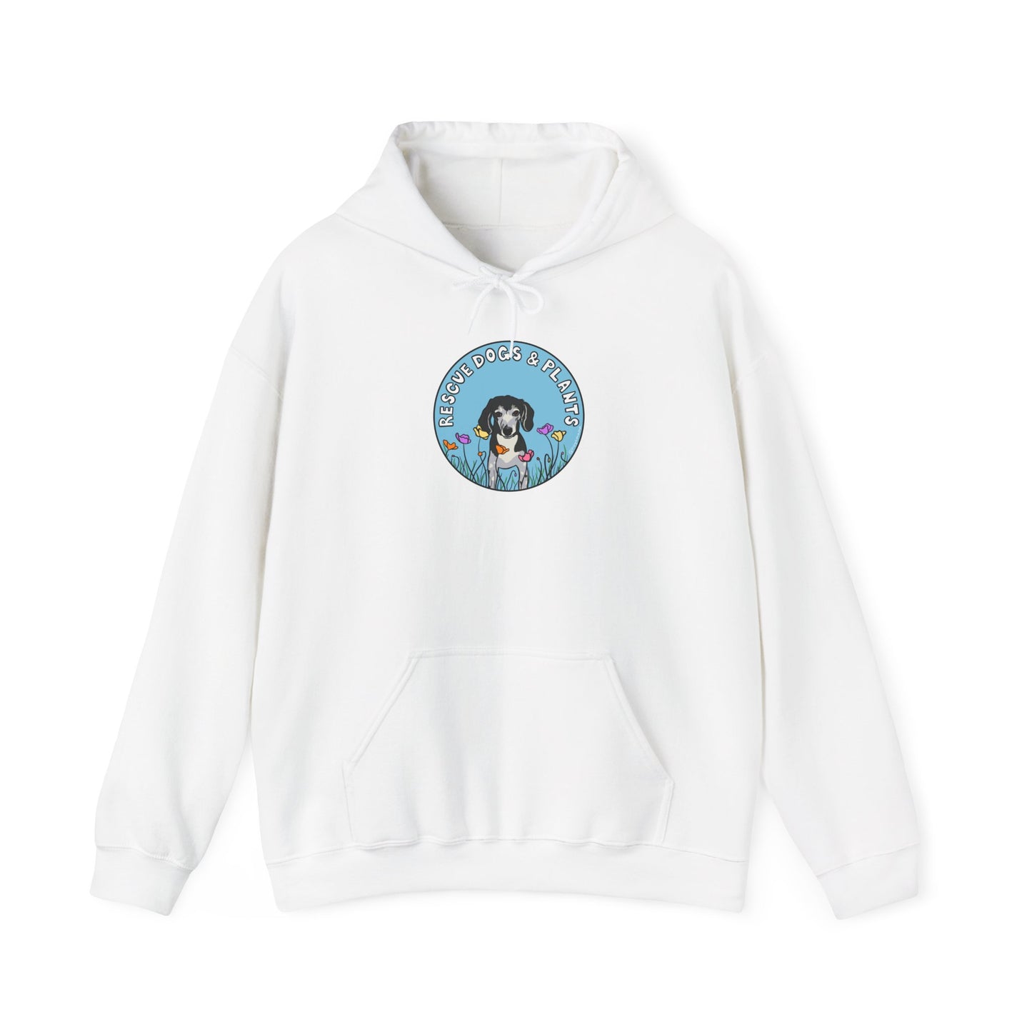 Dogs & Plants Hoodie for Rescue Dogs & Plant Lovers - White