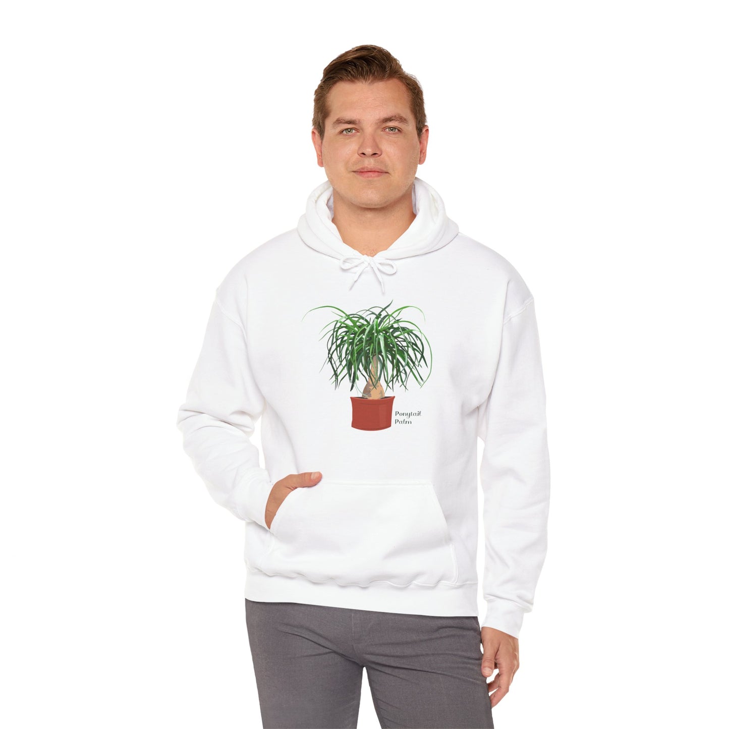 Ponytail Palm Plant Hoodie - White