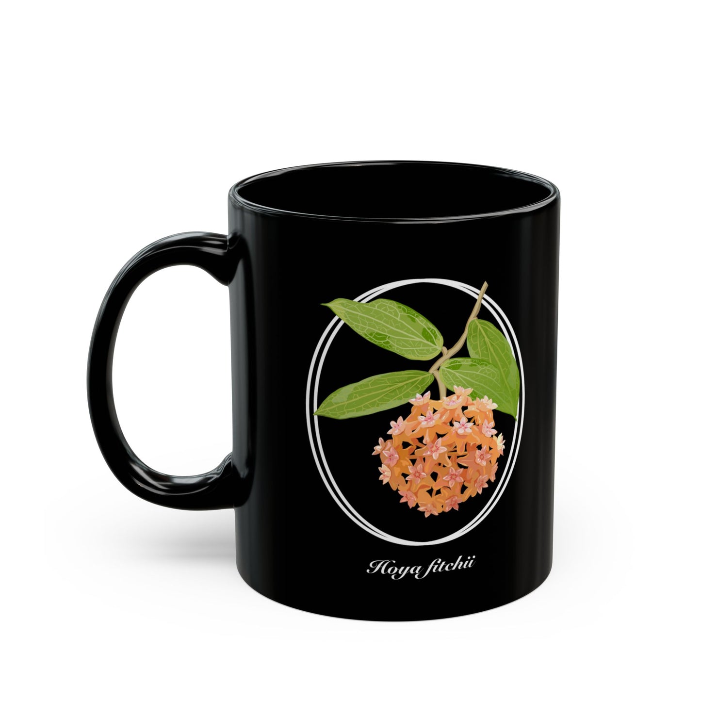 Hoya Fitchii in Bloom Plant Lover Mug - Black