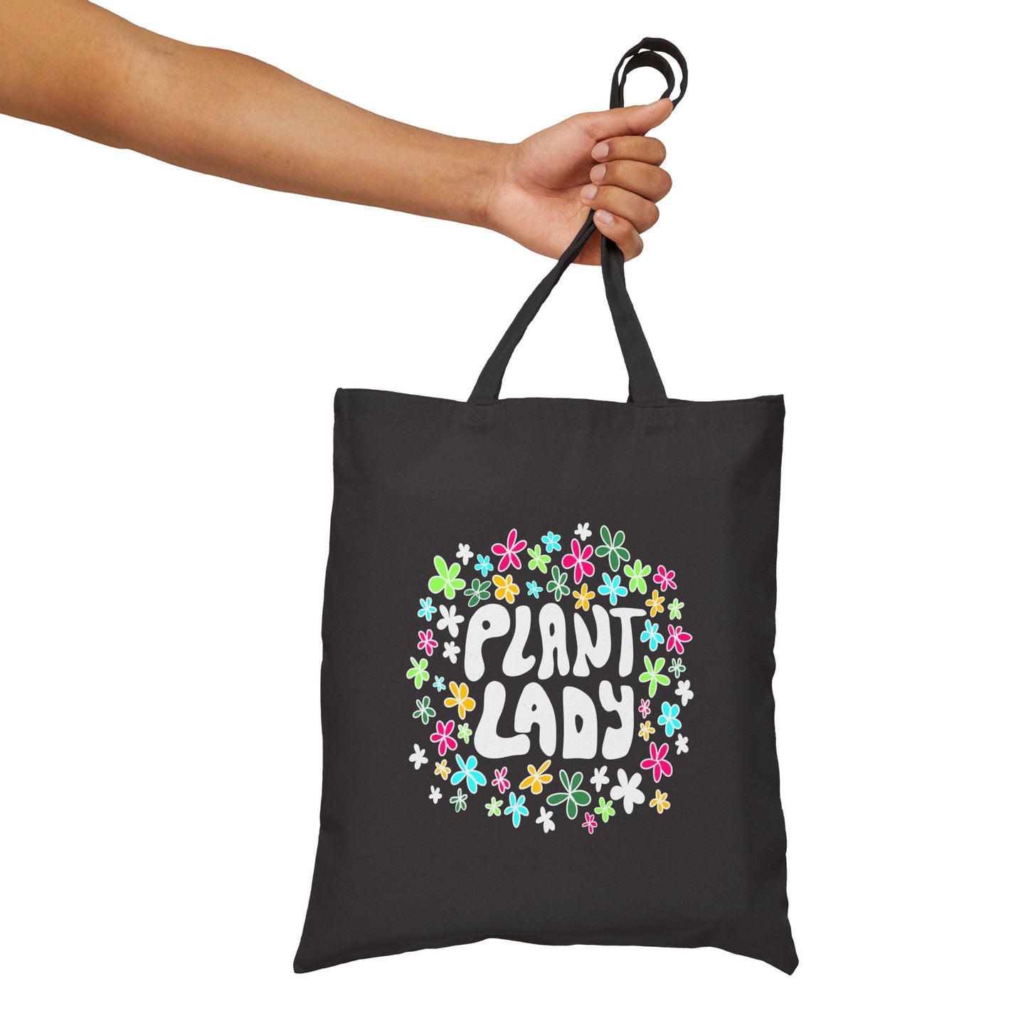 Plant Lady Canvas Tote Bag - Black