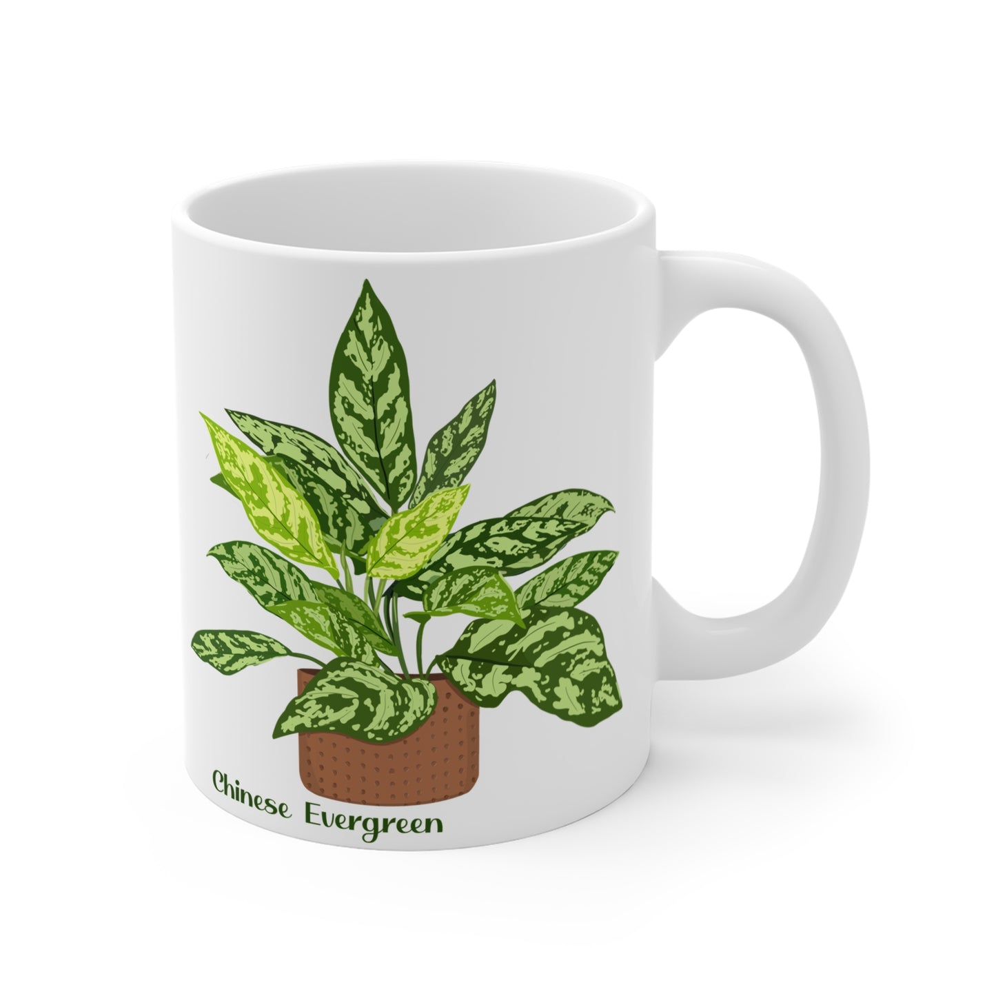 Chinese Evergreen Plant Lover Mug - White