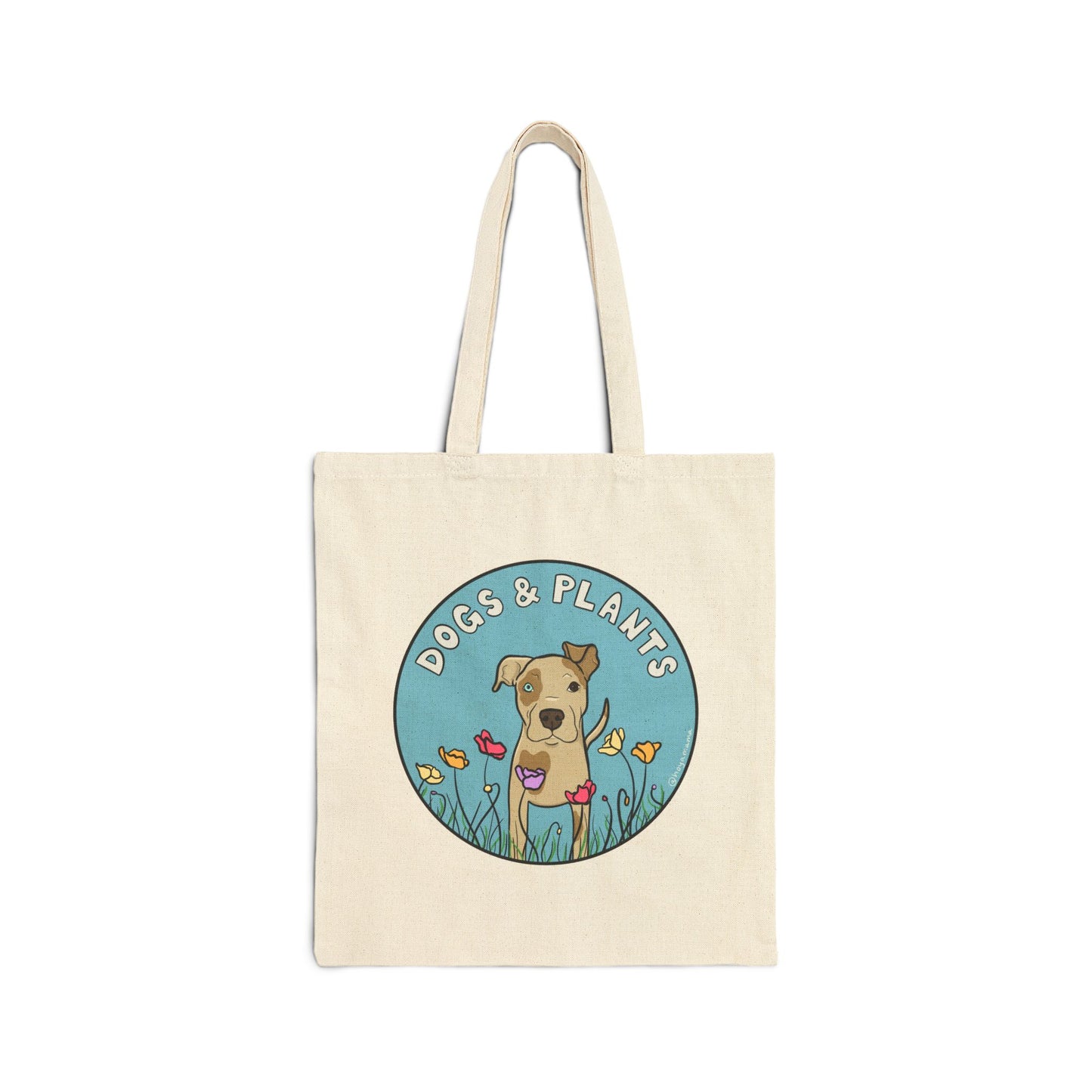 Dogs & Plants Pitbull & Plant Lover Canvas Tote Bag