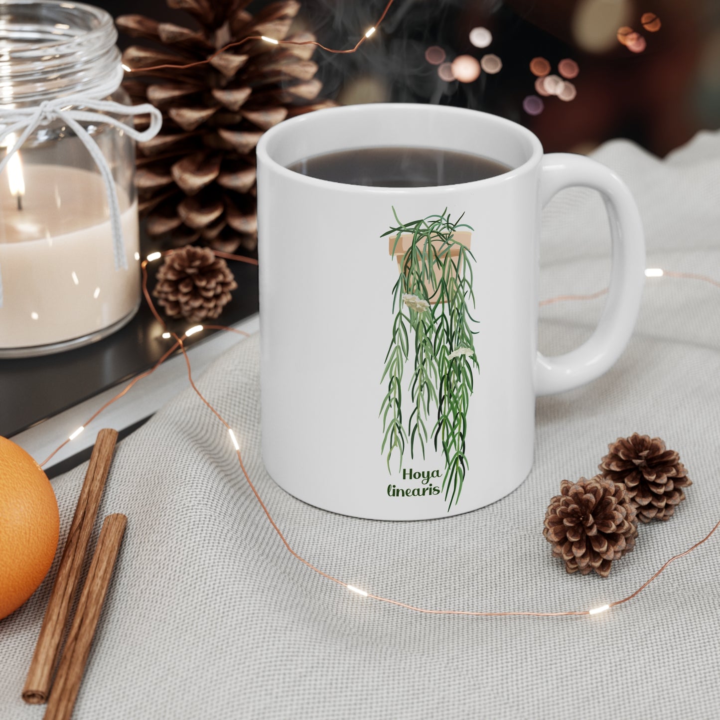Hoya Linearis Plant Lover Mug - White