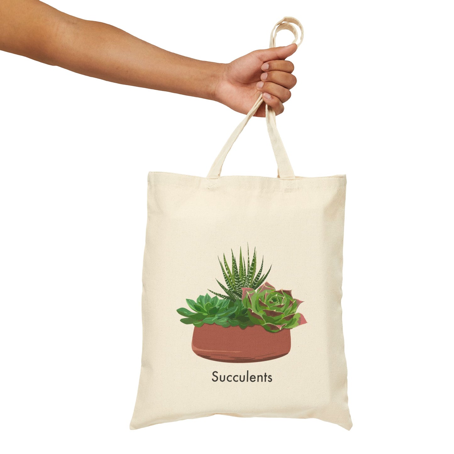 Succulent Bowl Canvas Tote Bag