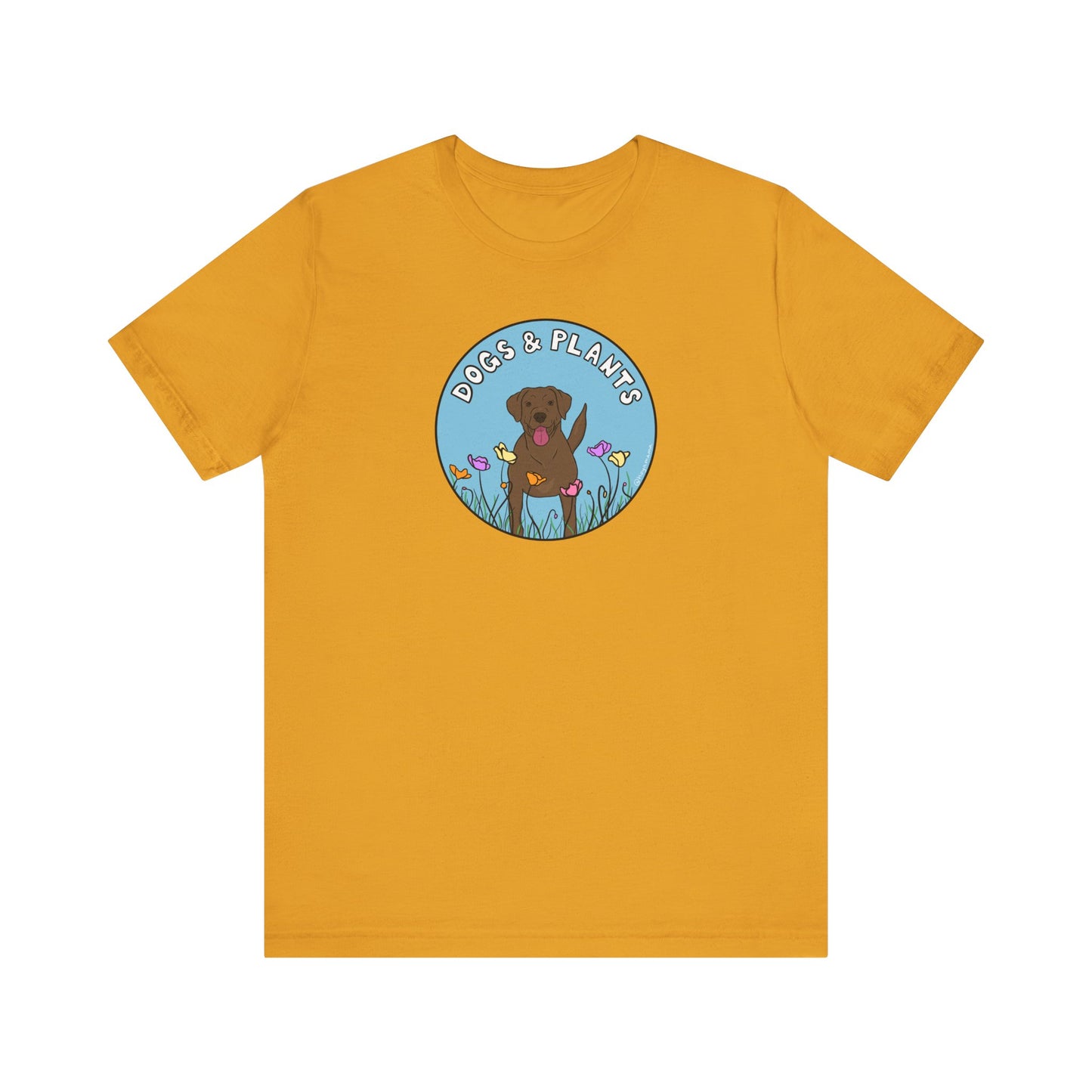 Dogs & Plants T-Shirt for Brown Lab & Plant Lovers - Mustard