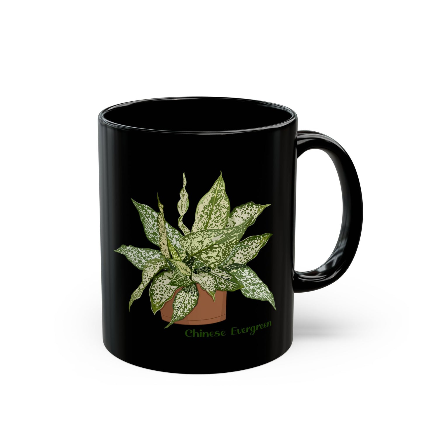 Chinese Evergreen Plant Lover Mug - Black