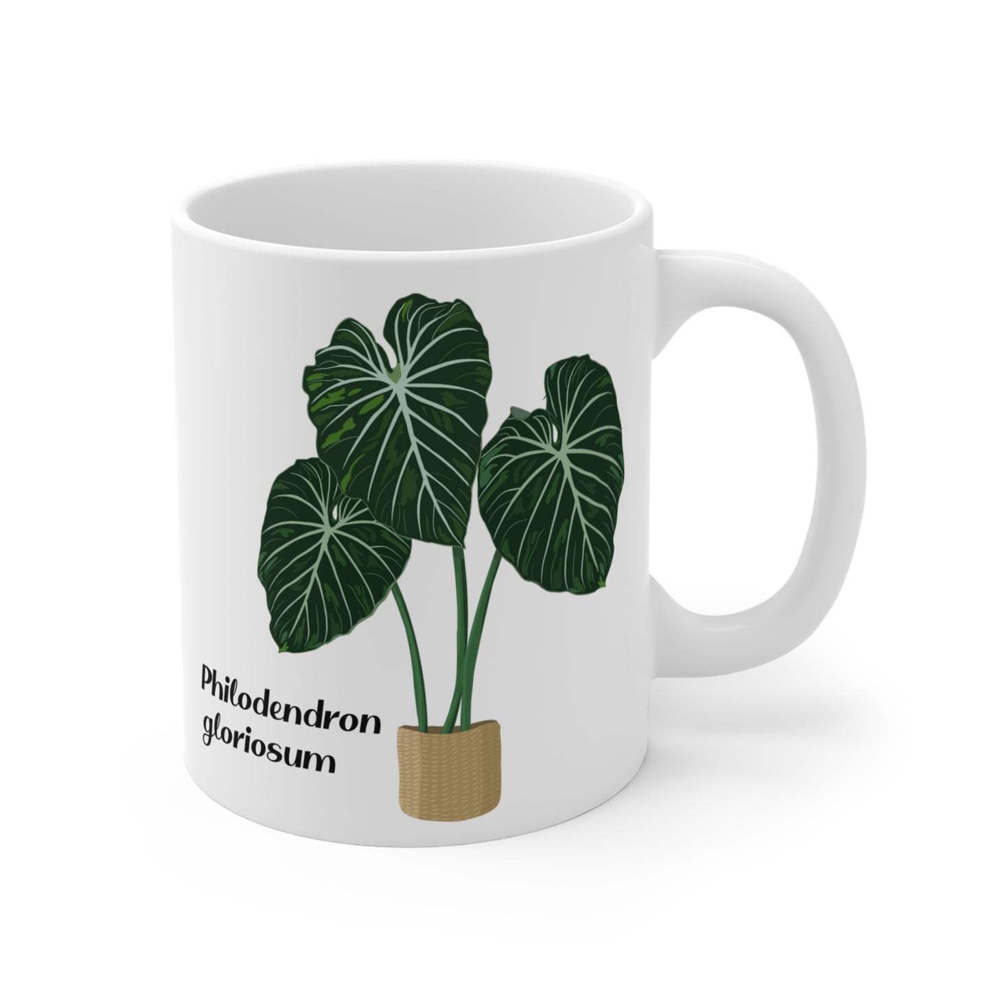 Philodendron Gloriosum Plant Lover Mug - White