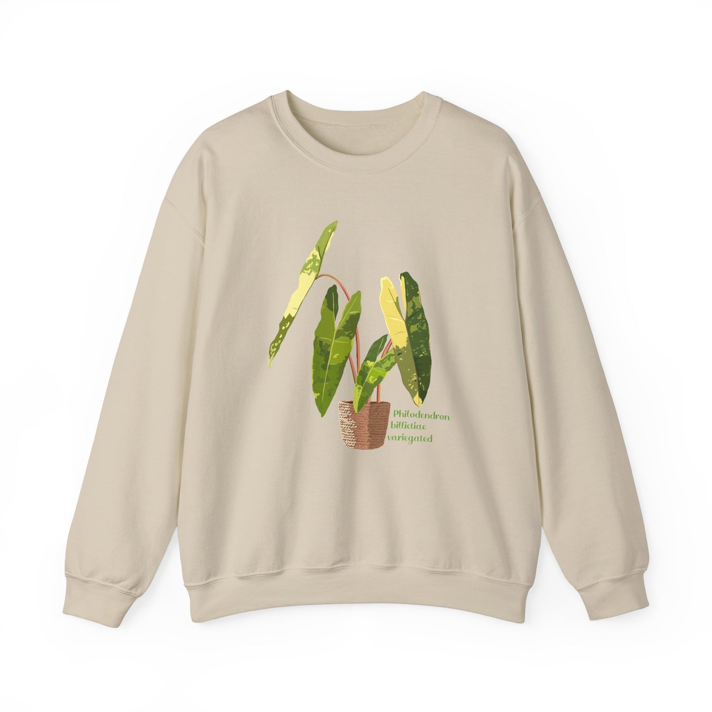 Philodendron Billietiae Variegated Plant Lover Crewneck Sweatshirt - Beige