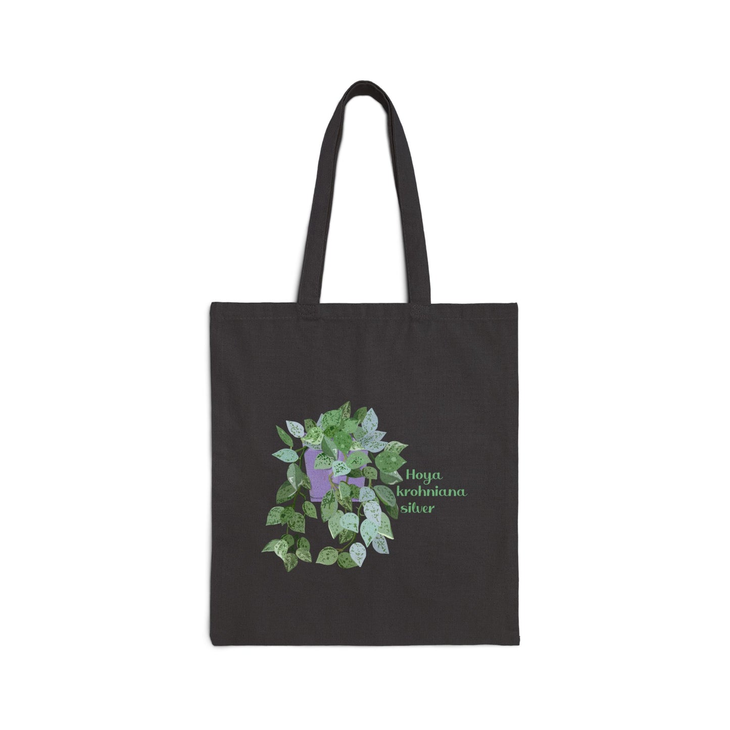 Hoya Krohniana Plant Lover Canvas Tote Bag - Black