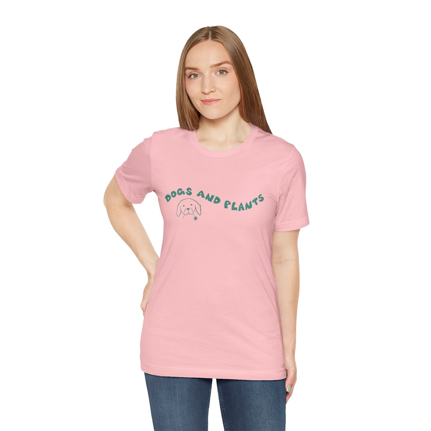 Dogs and Plants T-Shirt - Pink