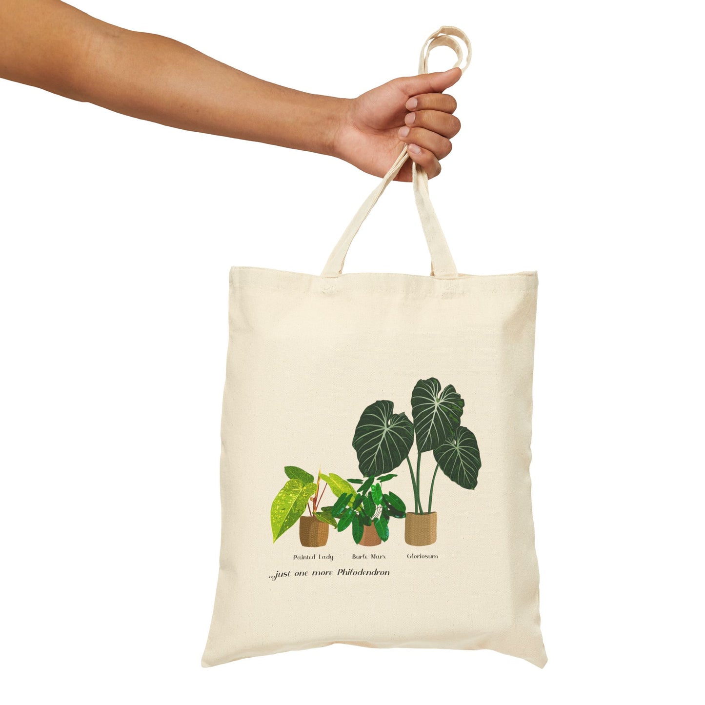 Philodendron Painted Lady, Burle Marx and Gloriosum Trio Canvas Tote Bag