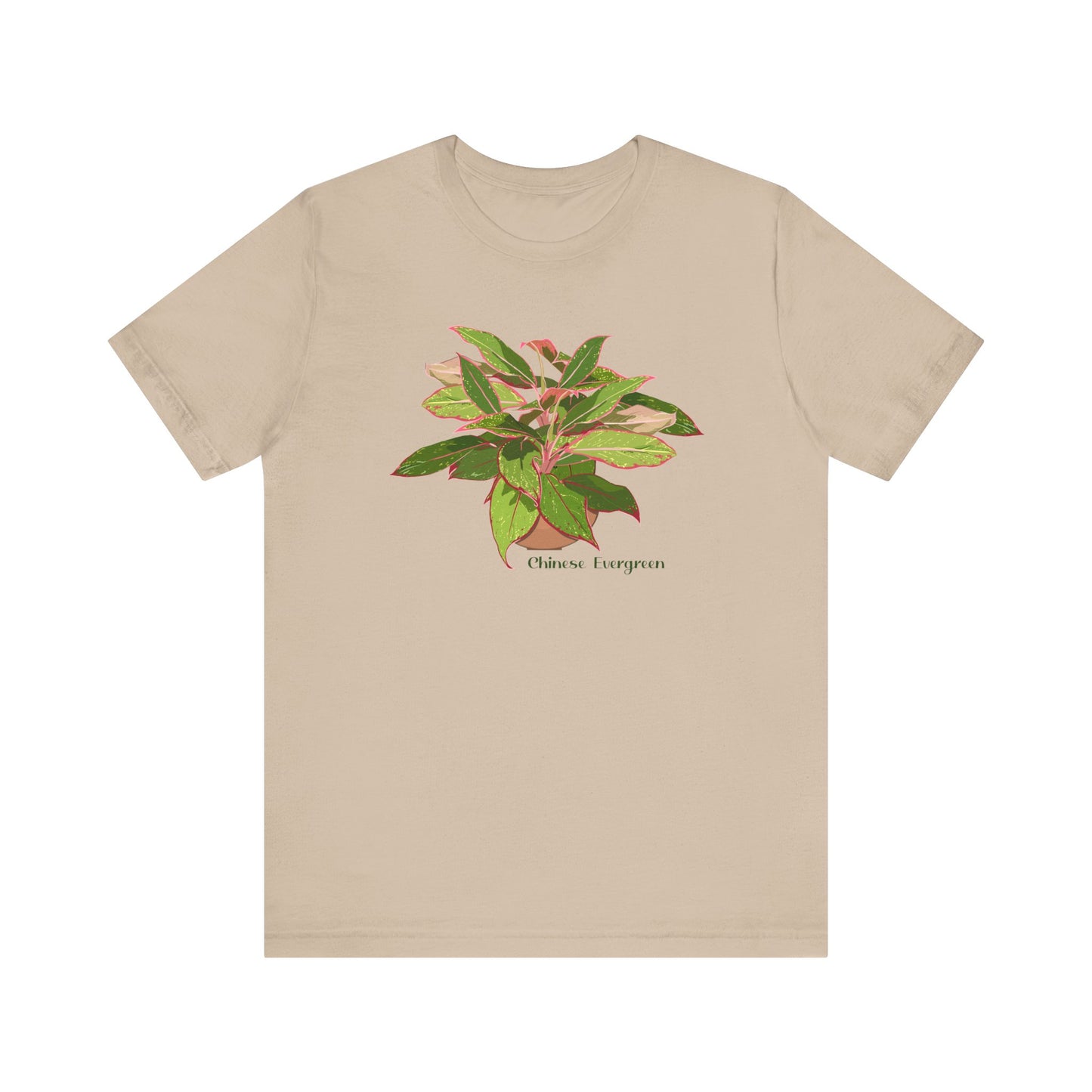 Chinese Evergreen T-Shirt for Plant Lovers - White, Black, Mauve, Tan or Sage