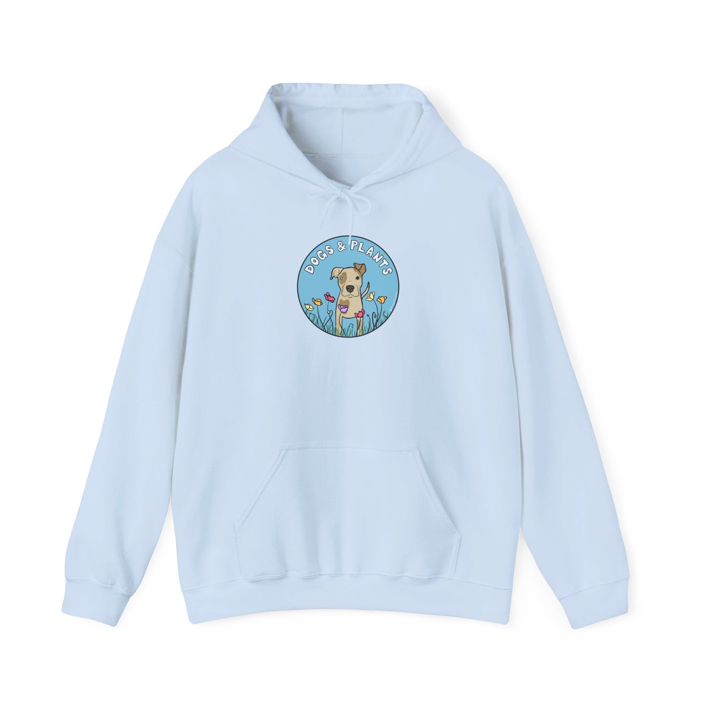 Dogs & Plants Hoodie for Pitbull & Plant Lovers - Light Blue