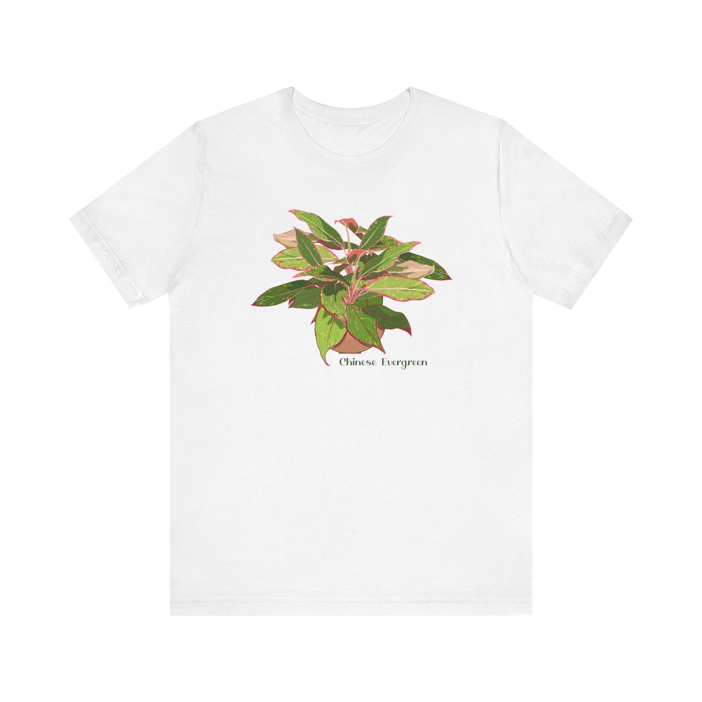 Chinese Evergreen T-Shirt for Plant Lovers - White, Black, Mauve, Tan or Sage