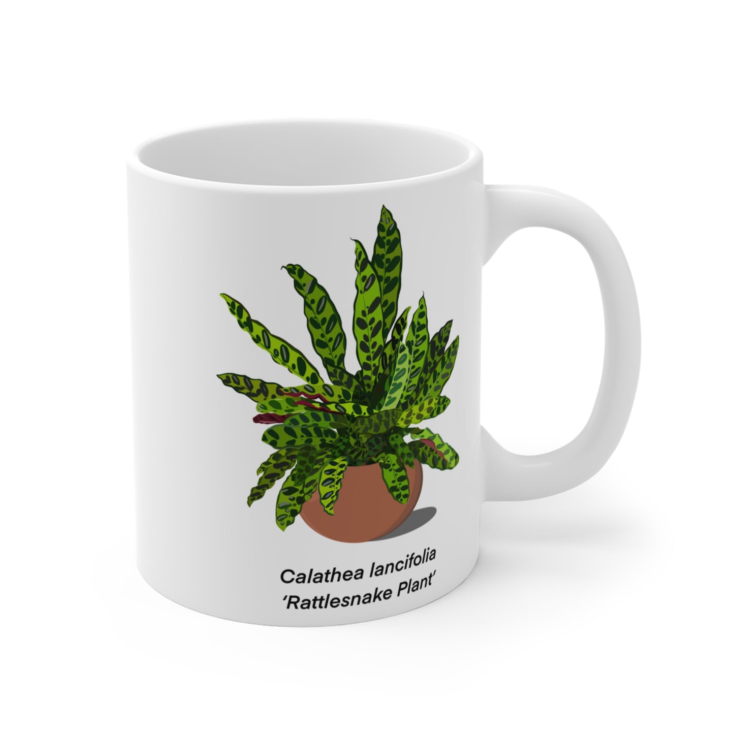 Calathea Lancifolia 'Rattlesnake Plant' Mug - White
