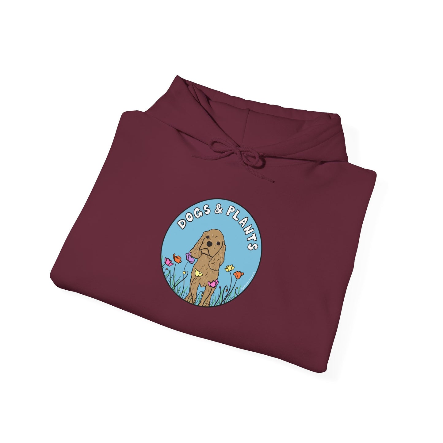 Dogs & Plants Hoodie for Puppy & Plant Lovers - Maroon