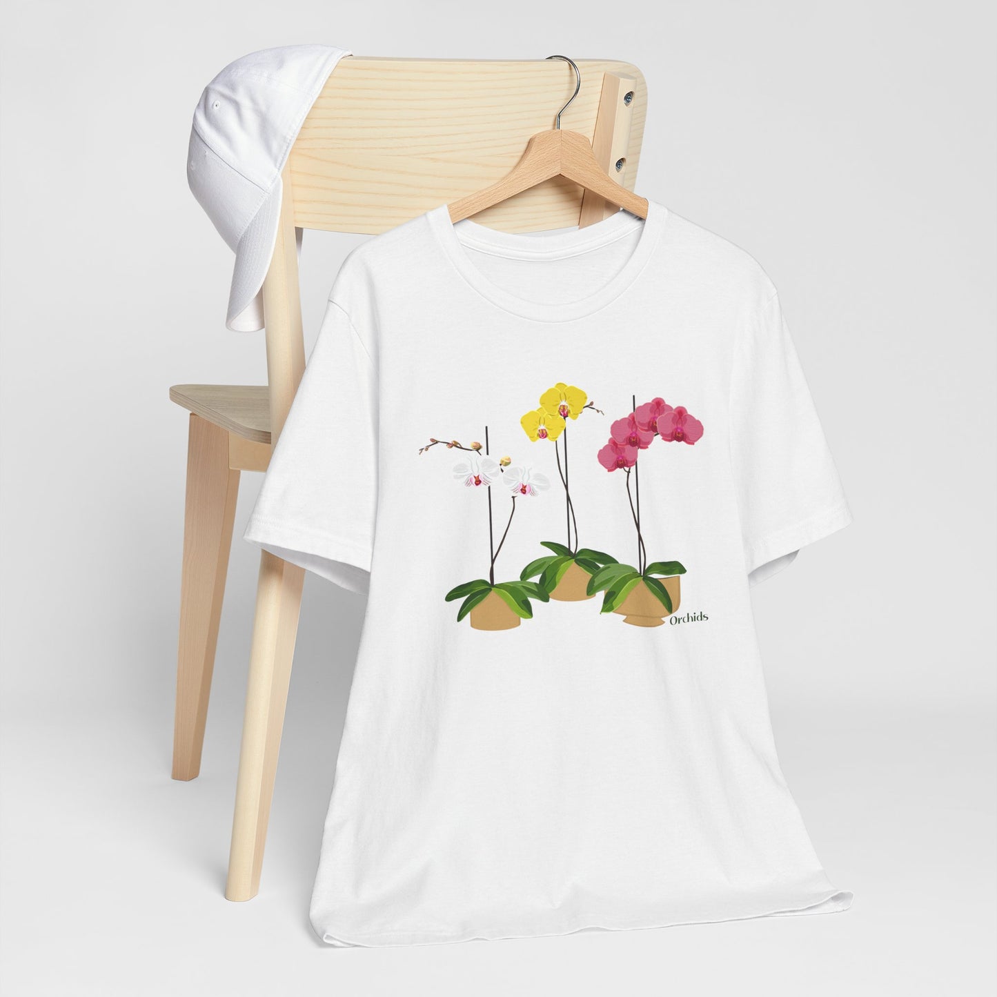 Orchid Trio T-Shirt for Plant and Flower Lovers - White, Black, Pink, Mauve, Green or Blue